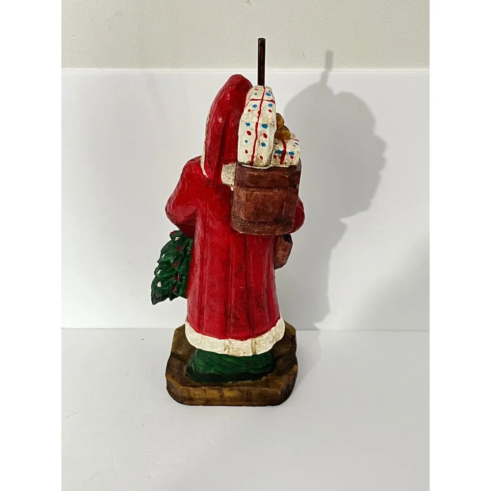 UGC Santa Claus Figurine Large Red Vintage Hand‎ Carved Style Holiday Decor